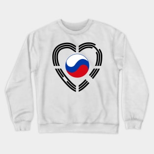 Korean Russian Multinational Patriot Flag Series (Heart) Crewneck Sweatshirt